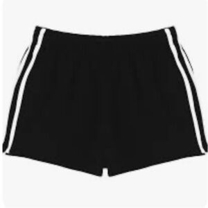 ShoSho Black Women's Shorts with White Stripes